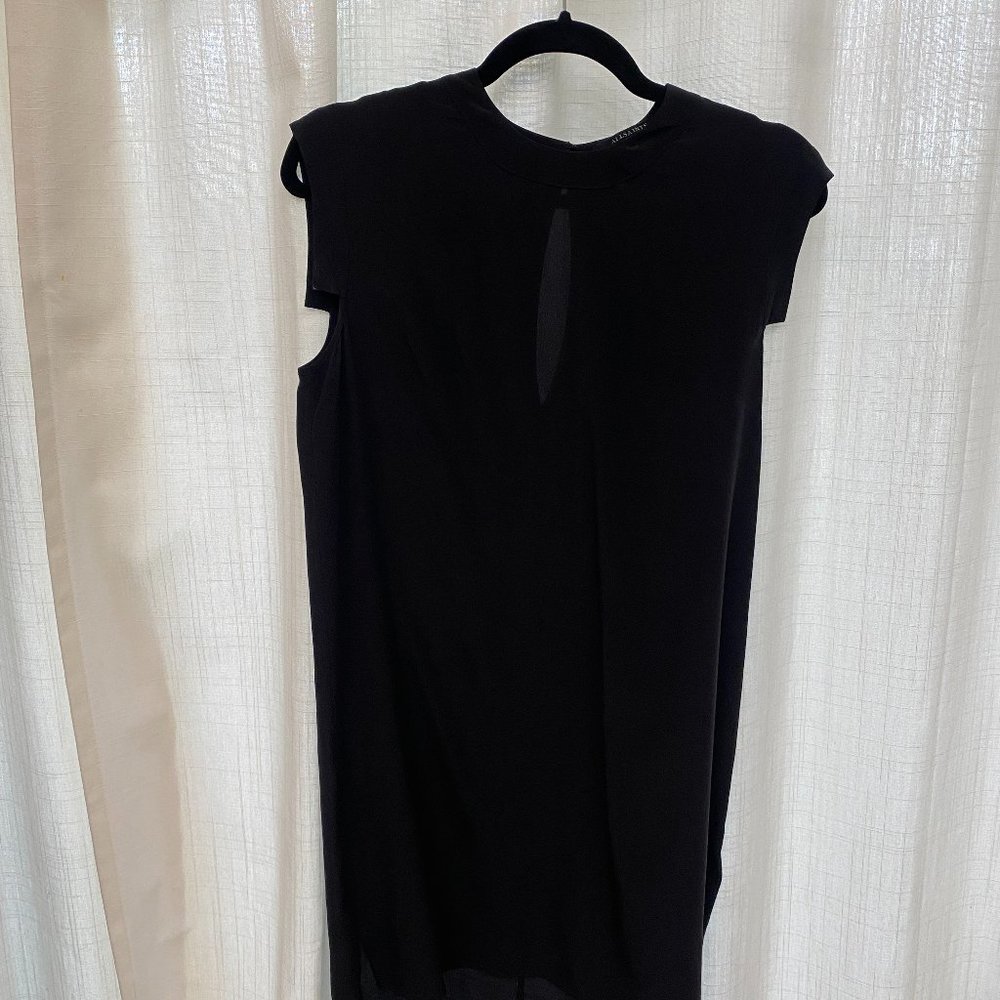 ALL SAINTS BLACK TONYA LEW HIGH/LOW SLEEVELESS SHIFT DRESS